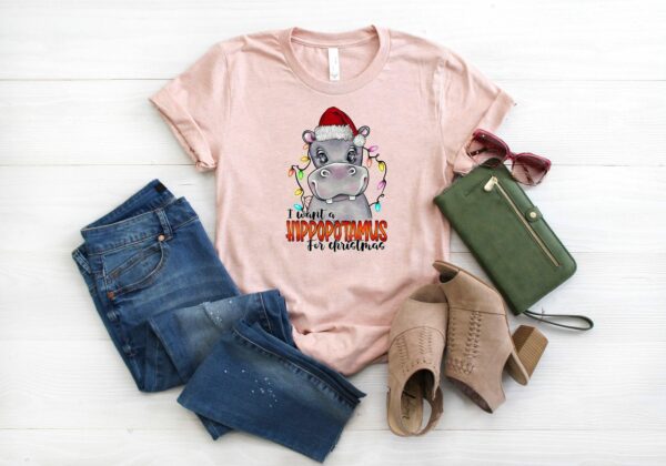 I Want A Hippopotamus For Christmas Shirt Hippo Christmas Lights Shirt Xmas Party Shirt Family Christmas Shirt Gift For Christmas 5