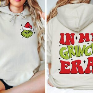 In My Grinch Era Christmas Hoodie and Sweatshirt Grinch Era two sided Sweatshirt Merry Grinchmas Sweater Retro Merry Christmas Hoodie 1