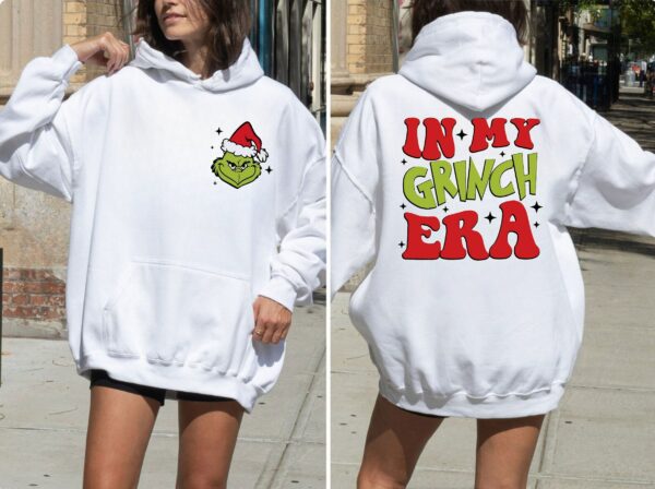 In My Grinch Era Christmas Hoodie and Sweatshirt Grinch Era two sided Sweatshirt Merry Grinchmas Sweater Retro Merry Christmas Hoodie 2 1