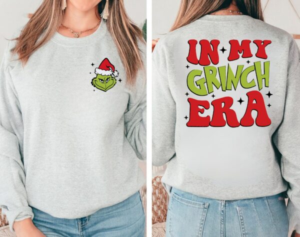 In My Grinch Era Christmas Hoodie and Sweatshirt Grinch Era two sided Sweatshirt Merry Grinchmas Sweater Retro Merry Christmas Hoodie 5 1