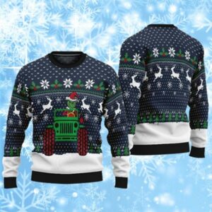 Jeep Grinch Ugly Christmas Sweater 1 1