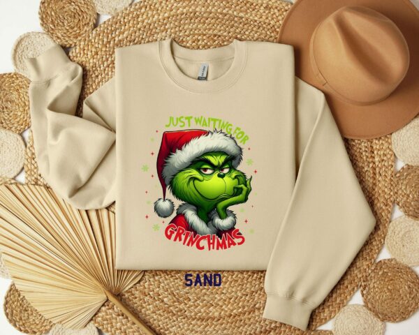 Just Waiting for Grinch Sweatshirt Grinch Shirt Christmas Grinch Sweatshirt Christmas Sweatshirt Christmas Shirt Merry Christmas Shirt 2