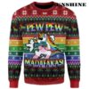 LGBT Pew Pew Madafakas Unicorn Ugly Christmas Sweater 2 2