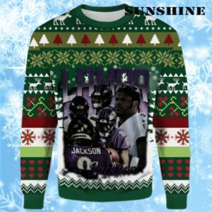 Lamar Jackson Baltimore Ravens Ugly Christmas Sweater 1 1