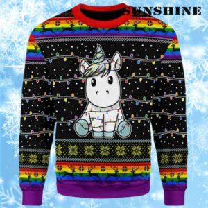 Light Up Unicorn Christmas Sweater 1 1