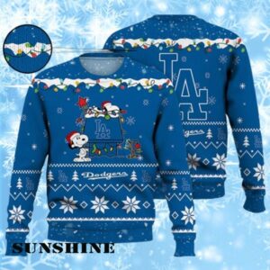 Los Angeles Dodgers Snoopy Christmas Sweater Womens Ugly 1 1