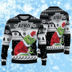 Los Angeles Kings Santa Grinch Ugly Christmas Sweater 1 1