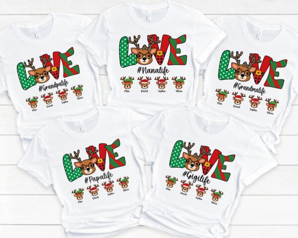 Love Nanalife T shirt Custom Name Personalized Family Love Grandma Shirt Family Shirts Nanalife Shirt Nanalife Gift Reindeer Shirt 1