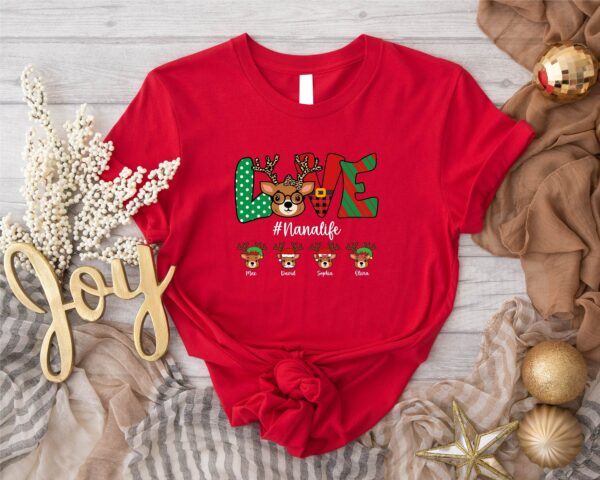 Love Nanalife T shirt Custom Name Personalized Family Love Grandma Shirt Family Shirts Nanalife Shirt Nanalife Gift Reindeer Shirt 2