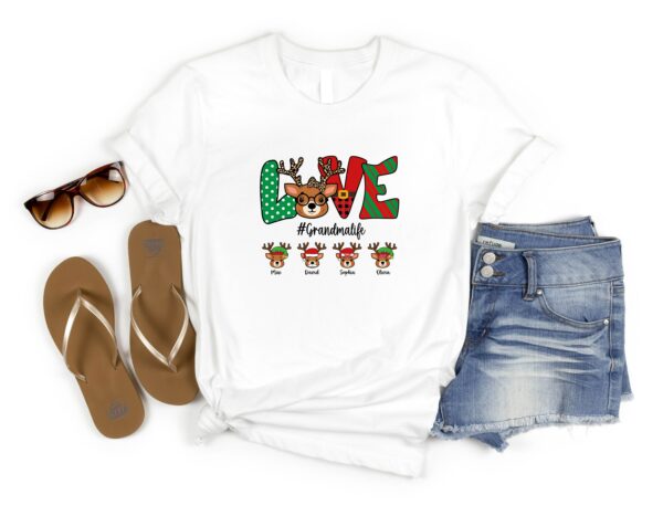 Love Nanalife T shirt Custom Name Personalized Family Love Grandma Shirt Family Shirts Nanalife Shirt Nanalife Gift Reindeer Shirt 5