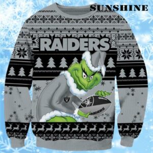 Mens Raiders Ugly Sweater With Grinch 1 1