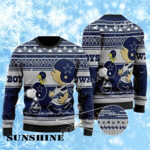 Mens Snoopy Ugly Christmas Sweater With Dallas Cowboys 1 1