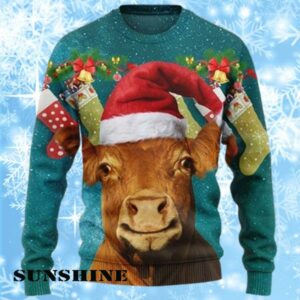 Merry Christmas Sweater With Cow 1 1