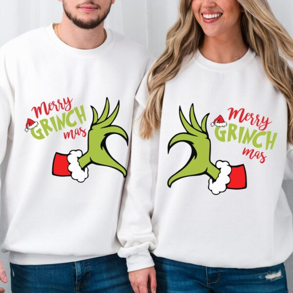 Merry Grinchmas Christmas Sweatshirt shirt for Couples Christmas Couples Matching Sweatshirt Shirt Grinch Couple Sweatshirt Shirt 3 1