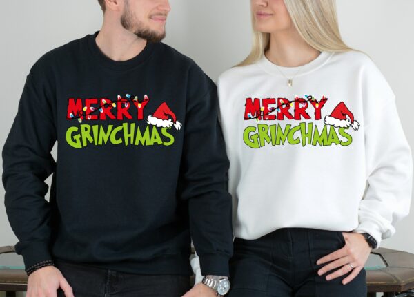 Merry Grinchmas Sweatshirt Grinch Holiday Shirt Funny Family Shirt Christmas Gifts Shirt Whimsical GRINCHMAS Sweater Christmas Gift Idea 2 1 1