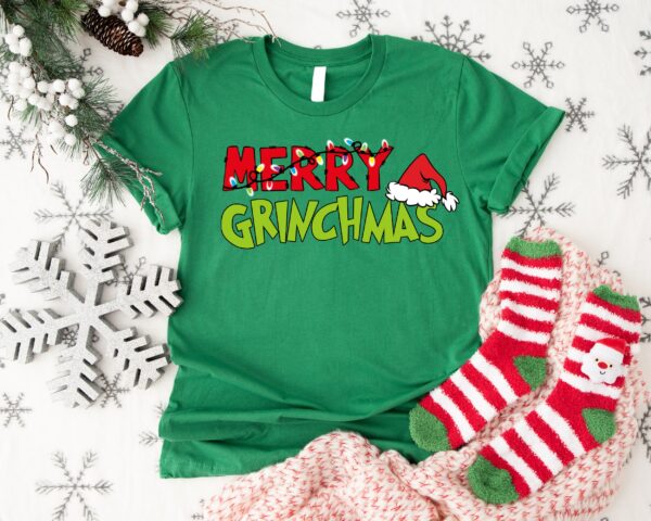 Merry Grinchmas Sweatshirt Grinch Holiday Shirt Funny Family Shirt Christmas Gifts Shirt Whimsical GRINCHMAS Sweater Christmas Gift Idea 2 4 1