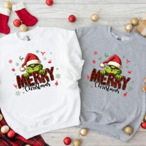 Merry Grinchmas Sweatshirt Grinch Holiday Sweatshirt Funny Family Sweatshirt Christmas Gifts Hoodie Grinchmas Sweatshirt 1 1