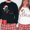 Mr Mrs Santa Claus Matching Couples Christmas Sweatshirt with Custom Established Year Matching Couples Christmas Pajama Couple Gift 1