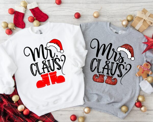 Mrs Claus Mr Claus Couples Santa Shirt Merry Christmas Sweatshirt Mr And Mrs Matching Christmas Sweater Christmas Couple Shirt 2