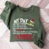 My Day Im Booked Sweatshirt The Grinch Christmas Sweatshirt Womens Christmas Sweatshirt Grinchmas Sweatshirt Winter Sweatshirt 1