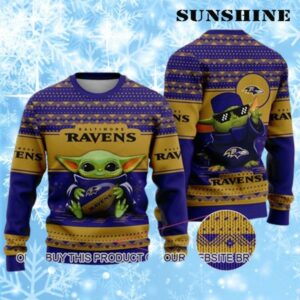 NFL Baby Yoda Baltimore Ravens Ugly Christmas Sweater 1 1