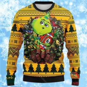 NFL Green Bay Packers Grinch Hug Ugly Christmas Sweater 1 1