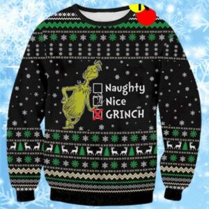 Naughty Nice Grinch Ugly Christmas Sweaters Grinch 1 1