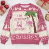 Personalized Funny Christmas Ugly Sweater I Am Dreaming Of A Pink Christmas Flamingo Christmas Jumper Gift For Girls Gift For Her 1