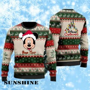 Personalized Mickey Santa Cartoon Disney Ugly Christmas Sweater 1 1