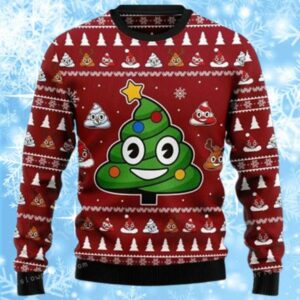 Poop Christmas Tree Emoji Funny Ugly Sweater 1 1