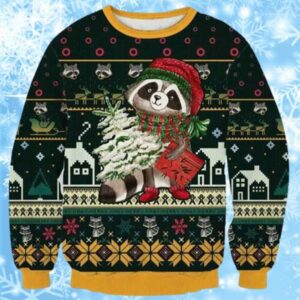 Raccoon Funny Cute Christmas Sweaters 1 1