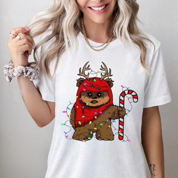 Reindeer Wicket Ewoks Endor Star Wars Christmas Lights Shirt Cute Star Wars Characters Christmas Tee Disneyland Vacation Party Trip Gift 1