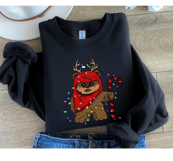 Reindeer Wicket Ewoks Endor Star Wars Christmas Lights Shirt Cute Star Wars Characters Christmas Tee Disneyland Vacation Party Trip Gift 5