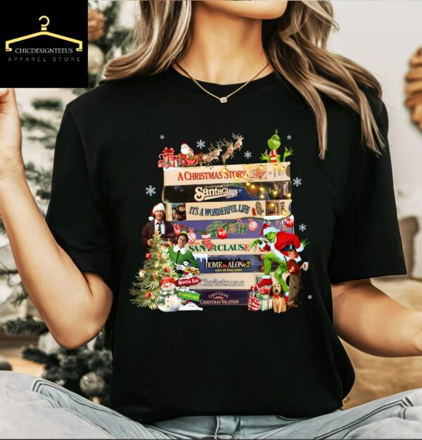 Retro Christmas Movies Shirts Nostalgic Christmas VHS Movies Shirt Christmas 90s Movies Shirt Adult Christmas Costume Christmas Shirt 1