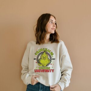 Retro Grinchmas Christmas Sweatshirt Whoville University Christmas Sweatshirt Funny Christmas hoodie Trendy Christmas Sweatshirt 2024 1