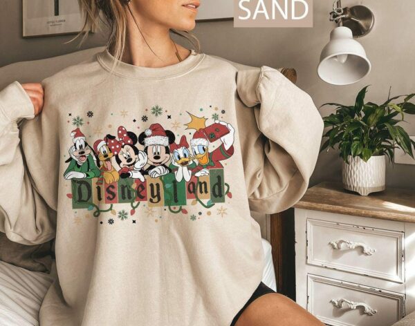 Retro Mickey and Friends Christmas Sweatshirt Vintage Disneyland Christmas Sweatshirt Disneyland Sweatshirt Christmas Family Matching Tee 2