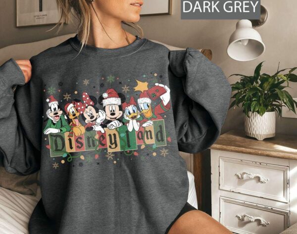 Retro Mickey and Friends Christmas Sweatshirt Vintage Disneyland Christmas Sweatshirt Disneyland Sweatshirt Christmas Family Matching Tee 3