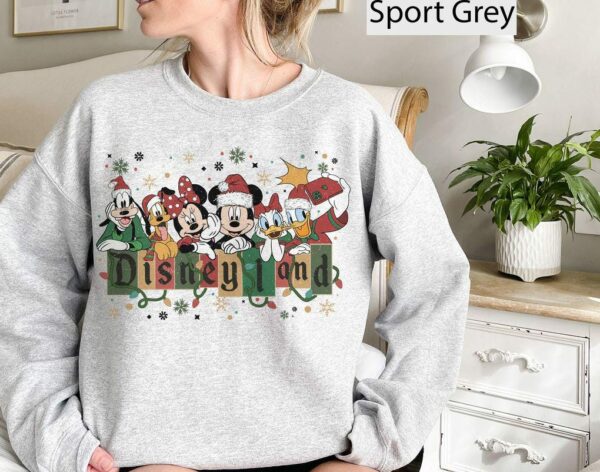 Retro Mickey and Friends Christmas Sweatshirt Vintage Disneyland Christmas Sweatshirt Disneyland Sweatshirt Christmas Family Matching Tee 4