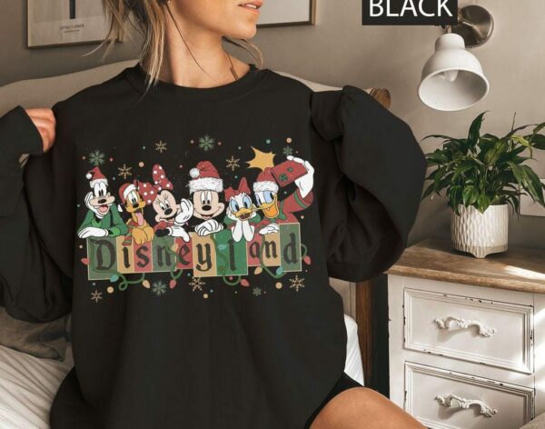 Retro Mickey and Friends Christmas Sweatshirt Vintage Disneyland Christmas Sweatshirt Disneyland Sweatshirt Christmas Family Matching Tee 6