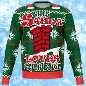 Santa Goes Down Funny Ugly Christmas Sweater 1 1