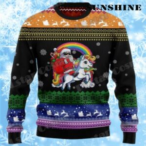 Santa Riding A Unicorn Christmas Sweater 1 1