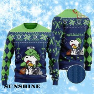 Seattle Seahawks Snoopy Christmas Sweater Mens 1 1