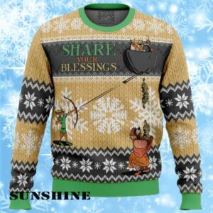 Share Your Blessings Robin Hood Disney Christmas Ugly Sweater 1 1