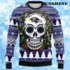 Skull Flower Calavera Baltimore Ravens Christmas Ugly Sweater 1 1