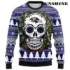 Skull Flower Calavera Baltimore Ravens Christmas Ugly Sweater 2 2