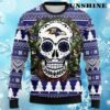 Skull Flower Calavera Baltimore Ravens Christmas Ugly Sweater 4 4