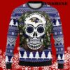 Skull Flower Calavera Baltimore Ravens Christmas Ugly Sweater 5 5