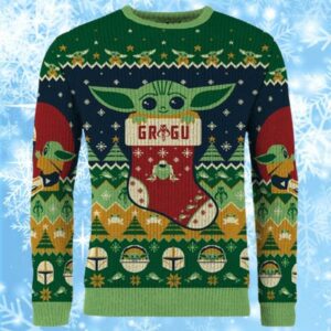 Star Wars Away on A Razorcrest Baby YodaGrogu Ugly Christmas Sweater 1 1