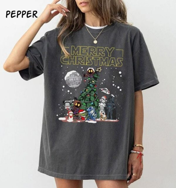 Star Wars Christmas Shirt Star Wars Disney Comfort Colors Shirt Star Wars Characters Star Wars Christmas Tree Shirt Christmas Trip Shirt 1