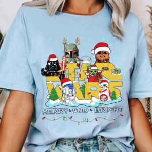 Star Wars Christmas shirt Christmas Family shirt Kids shirt Christmas Gifts Merry and Bright Shirt Disneyland Shirts Disney Shirt C84 1